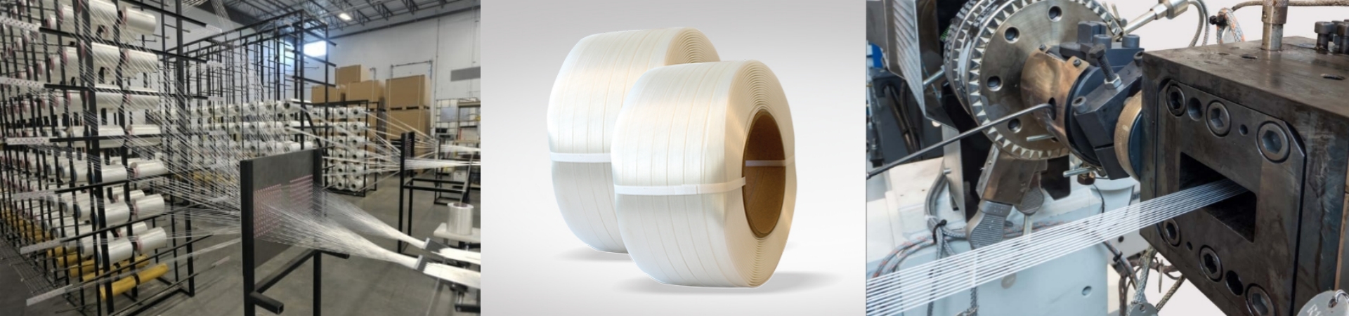 Feuillards polyester composite